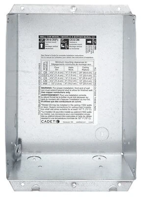 Calentador de pared eléctrico Cadet lata para modelos CS CM CE CB o HW (Modelo: CC Foto 1 de 4