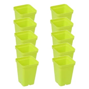 SUNPACK 2.5" Square Seedling Pot for Indoor Gardening, Lime Green (Pack of 10) - Picture 1 of 4