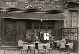 Foto Antik Commerce BAR Café Salon Tee- Restaurant " Sam's " Druck Kopie an.1920 - Picture 1 of 3