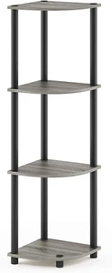 Turn-N-Tube 4-Tier Corner Display Rack Multipurpose Shelving Unit, French Oak Gr - Picture 1 of 12