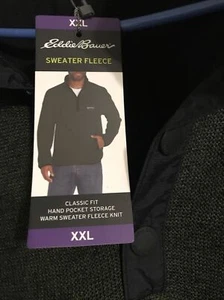 Eddie Bauer Pullover Herren XXL 1/4 Reißverschluss Pullover Hochhals Vlies Logo Outdoor - Bild 1 von 4