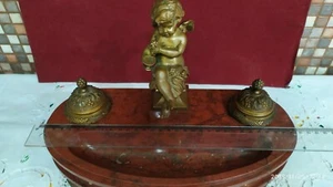 Antique Gilt Bronze and Marble Inkwell/4.250 kgs - Picture 1 of 12