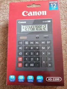 Canon AS-2200 12 Digit Desktop Calculator Black 4584B001 - Picture 1 of 3