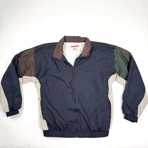 Vintage Perry Ellis Jacket Windbreaker America Logo Full Zip Lightweight L 90s - Picture 1 of 10