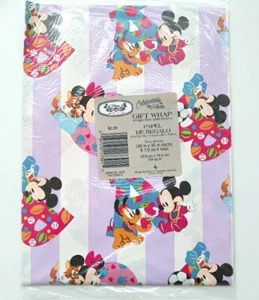 Disney Gift Wrapping Paper Baby Mickey Collection Gibson Made In USA Vtg - Picture 1 of 5