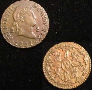 *GUTSE*250-FERNANDO VII, 2 MARAVEDIS 1831, SEGOVIA, EBC+. - Imagen 1 de 1