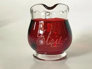 1901 ELSIE MI Ruby Stained Glass EAPG Souvenir Antique Creamer Clinton Co. 48831 - Picture 1 of 8