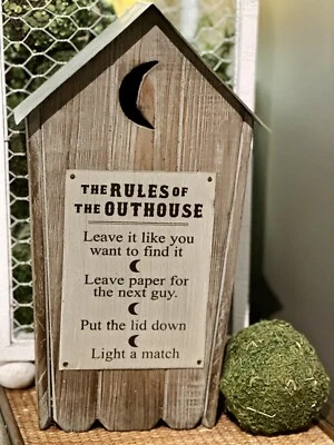 Réplica en miniatura "Reglas de la casa de la boca" casa de la casa de la boca primitiva colgante de pared rústica Foto 1 de 4