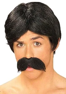 Burt Wig Moustache Movie Star Fancy Dress Halloween Costume Accessory 2 COLORS - Picture 1 of 2