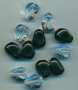 Acryl-Nuggets Acryl-Perlen transparent, schwarz - 12-25 mm - Bild 1 von 1