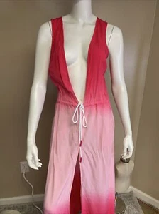 Women’s Echo Beach Cover Up  Maxi Breeze Dress Ombre  Medium Cotton(ZZ)  #76 - Picture 1 of 4