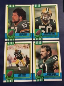 1990 Topps #143 #144 #151 #152 BRIAN NOBLE, HOLLAND, QUERY, MORAN Lot 4 Packers