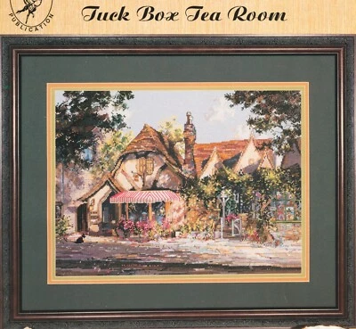 Pegasus Publication MARTY BELL TUCK BOX TEA ROOM Cross Stitch Leaflet Only OOP - Image 1 of 4