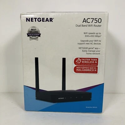 NETGEAR R6020-100NAS 450 Mbps 4 Port Dual Band WiFi Router New Sealed AC750 - Image 1 of 4