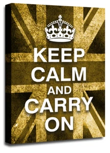 Large Keep Calm Art Print Quote Red White Blue Carry On Framed Wall Picture - Picture 1 of 6