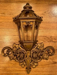 Piantatrice a placca vintage Homco Hollywood Regency Ornata Gold Street - Foto 1 di 12