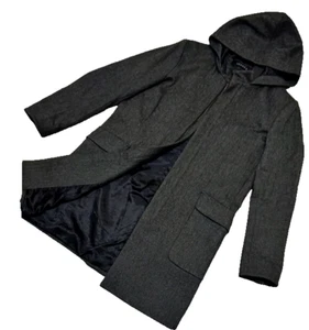 NEW! THEORY OLNET-KOLBEN Hooded Zip Coat Wool Blend Size M NEW WITH TAGS $895 - Picture 1 of 17