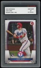 Josh Jung 2023 Bowman (Topps) 1st Graded 10 MLB Rookie Card RC #43 Texas Rangers
