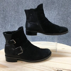 Gabor Biker Boot Womens 5UK Black Menorca Side Zip Buckle Casual Comfort Leather - Picture 1 of 18