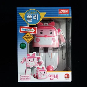 Robocar Poli AMBER rosa transformierender Roboter Krankenwagen Auto Spielzeug Set von Academy - Bild 1 von 3
