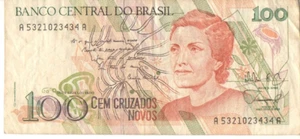 Banknote 100 Cruzados Novos Brazil - 1989 - C206 / P-220a - A5321023434A - Imagen 1 de 2
