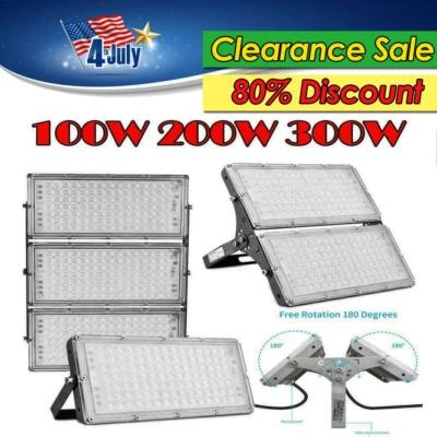300W 200W 100W LED Flood Light Outdoor Module Spotlight Garden Yard Lamp Bright