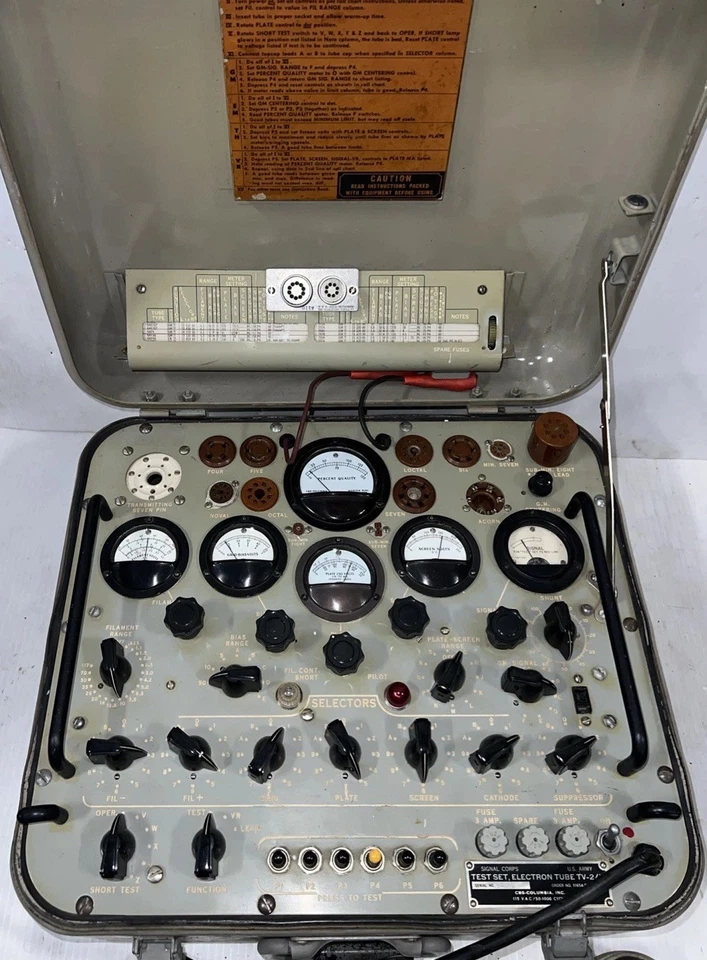 U.S. ARMY SIGNAL CORPS TV-2/U Military Tube Tester Works Good 30 Day Returns - Image 1 of 4