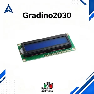 Modulo Display LCD 1602 16x2 Blu I2C IIC Arduino Raspberry HD44780 5V 3.3V - Foto 1 di 3