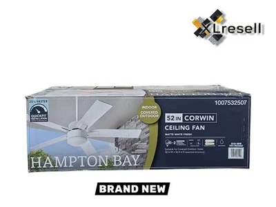 Hampton Bay 52 in. Corwin Indoor/Outdoor Matte White LED Ceiling Fan w/Light Kit - Image 1 of 4
