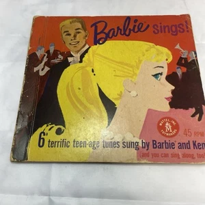 1961 Mattel, Barbie Sings, Vinyl Records (3), Sung by Barbie & Ken Vintage - Picture 1 of 16