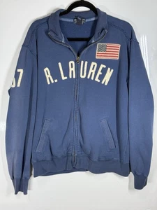 De Colección Polo Ralph Lauren Jeans Co. Sudadera con Capucha con Cremallera Azul Marino Desteñido Poni Logo Grande - Imagen 1 de 15