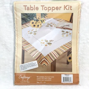 Craftways 'Riflesso' Topper da Tavolo Kit Ricamo 35"x35" Estate Autunno Floreale - Foto 1 di 6