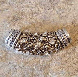 Diapositiva vintage de 2 tonos para collar Omega de Roman Crystals Paisley - Imagen 1 de 5