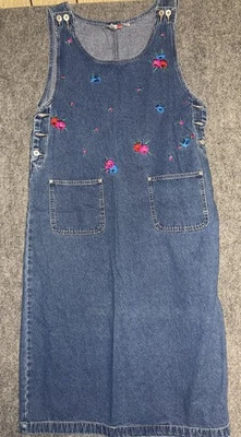 J.L. Vestido N.Y. Sports Vintage Denim Sin Mangas con Bordado Floral AlgodónL   Foto 1 de 4