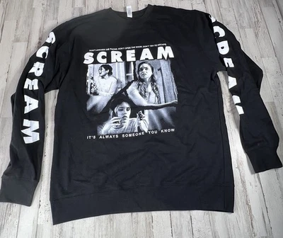 Scream Ghost Face Sweatshirt Sweater Black Horror Movie Adult Unisex XLarge - Image 1 of 4