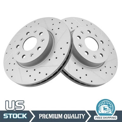 Комплект передних перфорированных тормозных дисков 321 мм для Chevrolet Camaro 2016 2017 2018 - 2021 годов выпуска - Изображение 1 из 4