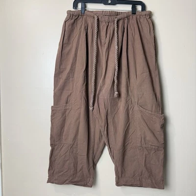 Free People Women’s Boho Cargo Pants Brown Rope Drawstring Size M - Image 1 of 4