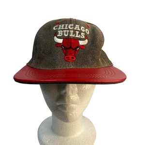 De colección NBA 1996 Chicago Bulls Jeff Hamilton Cuero Snapback Gorra Gorra Y2k Años 90 - Imagen 1 de 10