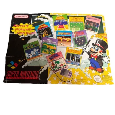 Super Mario Bros Manual Poster Only Nintendo NES 1993 Vintage - Image 1 of 2