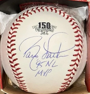 Barry Larkin Autograph Signed Reds 150 Logo Baseball w/ 95 NL MVP - JSA HOF 2012 - Picture 1 of 1