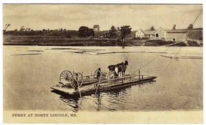 Cartolina North Lincoln, ME Und/B pre-1907 in bianco e nero - traghetto Penobscot - Foto 1 di 2