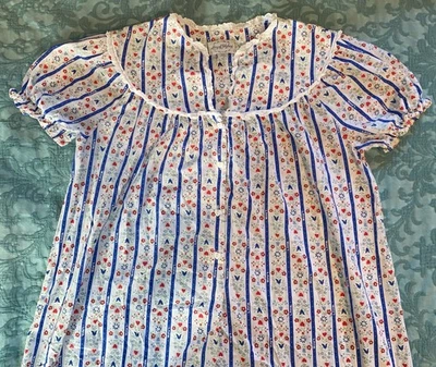 Vestido De Colección Lanz Of Salzburg Rayas Floral Grandmacore Talla Pequeña Foto 1 de 4