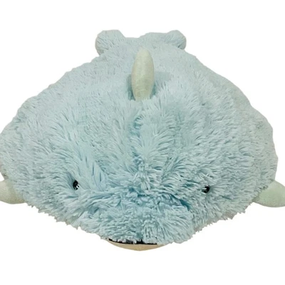 Rare Pillow Pets Premium PEE-WEES SMALL 12" Blue Dolphin Squeaky 2010 Plush blue - Image 1 of 4
