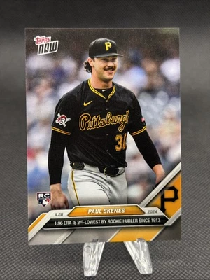 2024 Topps Now #770 PAUL SKENES (RC) 1.96 ERA 2nd Lowest for Rookie Since 1913 - Image 1 of 2