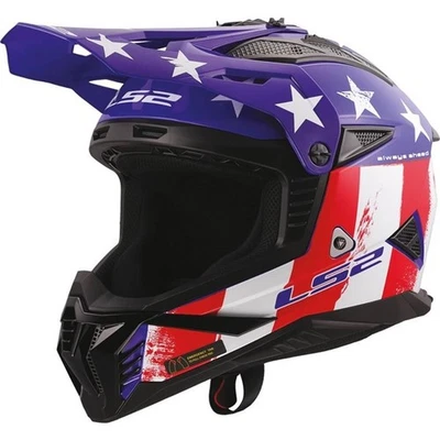 LS2 Gate II Battle Scar Youth Helmet | Navy Blue/Red/White | DOT ; ECE 22-06 - Image 1 of 4