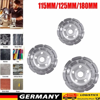 TANBURO 10x Schleifteller Diamant Schleiftopf Topfscheibe 115-125mm 22,23 Doppel Reihig