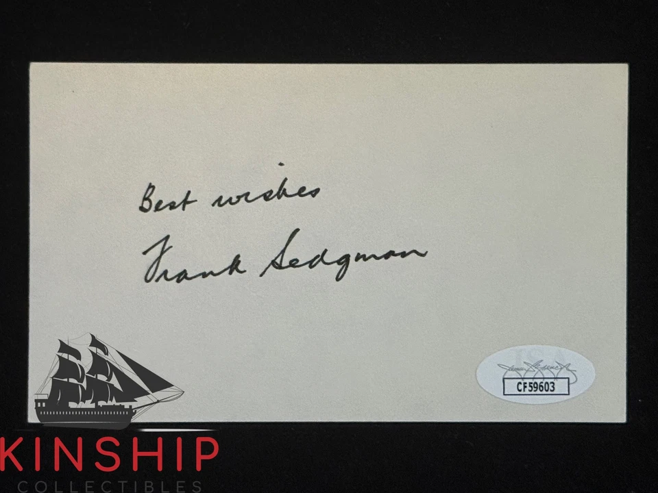 Tarjeta índice firmada por Frank Sedgman 3x5 certificado de autenticidad JSA tenis automático I263 Foto 1 de 1