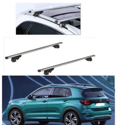 BARRE PORTATUTTO ALLUMINIO VOLKSWAGEN T-CROSS ANNO 2022 CON RAILS 4 SERRATURE K9 - Immagine 1 di 4