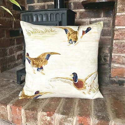 1220. Country Duck, Handmade Cushion Cover, 14x14" - Image 1 of 4