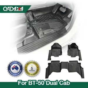 5D TPE Door Sill Covered Floor Mats for Mazda BT50 Dual Cab 2011-2020 - Picture 1 of 10